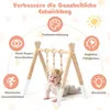 COSTWAY Arche de jeu en bois pour bébé, Trapèze de jeu Voir les images du produit 4
