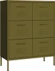 vidaXL Armoire à tiroirs vert olive 80x35x101,5 cm Acier Voir les images du produit 1