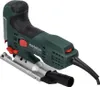 A studio shot of a green and black Metabo jigsaw. Podgląd zdjęcia produktu