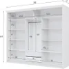 Krudox PRVTA Schwebetürenschrank Weiß mit Spiegel 250 cm Produktbild-Vorschau 3