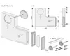 Diagram showing the contents and dimensions of a ventilation component. Produktbild-Vorschau