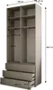 A diagram of a wardrobe with dimensions indicated. Produktbild-Vorschau
