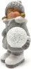 Winterkind Mädchen mit LED Schneeball 25cm Dekofigur Produktbild-Vorschau 3