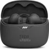 A pair of black JBL wireless earbuds in their charging case. Produktbild-Vorschau
