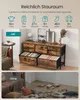 A SONGMICS dresser with fabric drawers, showcasing its storage capacity with text overlays and icons. Produktbild-Vorschau