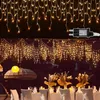 Jayseuw 10M 200LEDs Chaîne de lumière pluie de glace blanc Voir les images du produit 9
