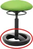 A black base for a height-adjustable stool with a green seat. Produktbild-Vorschau