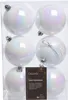 Weihnachtskugeln Kunststoff 8cm 6 Stück - Weiß irisierend Produktbild-Vorschau 2