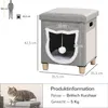 PawHut – mačací domček s vankúšom a hračkou, polyester, Náhľad obrázku produktu 3