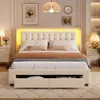 INONEFT Polsterbett 180x200cm mit LED, doppelbett mit Produktbild-Vorschau 1