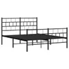 A black metal bed frame with a headboard and footboard, shown against a white background. Podgląd zdjęcia produktu