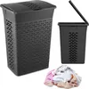 Panier à linge en plastique aspect tressé 55 L Bac à linge Voir les images du produit 3