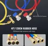 A close-up view of a set of three colored hoses with connectors, likely for a refrigeration or air conditioning system. Náhľad obrázku produktu