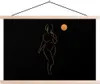 MuchoWow® Textilposter Frau - Mond - Schwarz - Produktbild-Vorschau 1