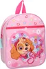 A pink backpack with a Paw Patrol character and floral design. Voir les images du produit