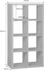 sweeek - Bücherregal Holzoptik 4 Ebenen 8 Stauräume - Produktbild-Vorschau 8