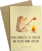 Mr. & Mrs. Panda Grußkarte Igel Grillen - Gelb Pastell - Produktbild-Vorschau 1