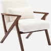 Poltrona scandinava in legno di hevea, Bianco Anteprima dell’immagine prodotto 1