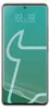 A smartphone screen displaying the time and date, with a stylized graphic overlay. Produktbild-Vorschau