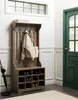 BELIANI Garderobe mit Schuhfächern Dunkelbraun Spanplatte Produktbild-Vorschau 2
