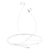 A pair of white wired earphones with a USB-C connector, laid out on a white background. Produktbild-Vorschau