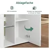 Close-up view of a white cabinet with shelves and an open door, highlighting storage features. Anteprima dell’immagine prodotto