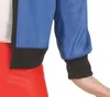 Close-up of a person's arm wearing a blue and black sleeve with a black cuff, and a red garment underneath. Podgląd zdjęcia produktu