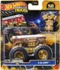 A Hot Wheels Monster Trucks '5 Alarm' toy truck in its packaging, with a trophy accessory. Produktbild-Vorschau