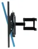 Side view of a black TV wall mount with blue accents. Náhled obrázku produktu
