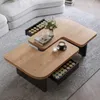 Moderner Couchtisch mit LED, 2‑in‑1‑Design Sofatisch, frei Produktbild-Vorschau 1