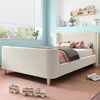 A child's bedroom with a bed, window, and shelf. Produktbild-Vorschau