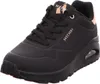 A black Skechers sneaker with rose gold accents. Voir les images du produit