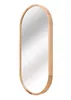 A full-length oval mirror with a light wood frame, presented against a white background. Produktbild-Vorschau
