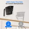 A split image showing two water filter pitchers side-by-side, with promotional text and timer graphics highlighting speed comparison. Náhled obrázku produktu