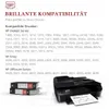 A printer and two binders are shown on a white background, with text listing compatible printer models. Produktbild-Vorschau