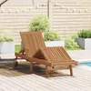 Chaise longue vidaXL en teck massif brun Voir les images du produit 2
