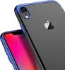 A close-up shot of an iPhone XR case with a blue trim, showing the back and part of the screen. Produktbild-Vorschau