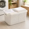 Plasticforte Waschekorb - 35 Liter - Rattan - weis - Produktbild-Vorschau 3