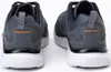 Rear view of two charcoal and black Skechers sneakers on a white background. Produktbild-Vorschau