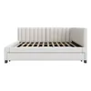 A beige upholstered daybed with a slatted mattress base is shown from the side against a white background. Náhľad obrázku produktu
