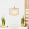 Pendelleuchte 1-flammig HxØ 120x22 cm beige/schwarz Schirm Produktbild-Vorschau 2
