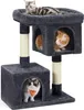 A multi-level cat tree with three cats on it, set against a white background. Produktbild-Vorschau