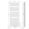 LuxeBath Badheizkörper Sahara, 750x1800 mm, Weiß, gerade Produktbild-Vorschau 4