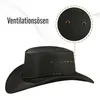 Herren Western Cowboy Rindsleder Hut JERO Größe S Schwarz Produktbild-Vorschau 5