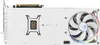 A white graphics card with a fan and RGB lighting. Produktbild-Vorschau