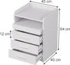 Nachttisch Vicco Edis Weiß 45 x 64 cm mit 3 Schubladen, Produktbild-Vorschau 2