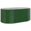 A green corrugated metal raised garden bed on a white background. Náhled obrázku produktu