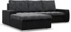 Links Ecksofa mit Schlaffunktion Aurora, Schwarz + Schwarz Produktbild-Vorschau 3