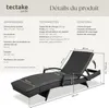 Chaise longue en rotin et aluminium Océane - noir Voir les images du produit 6