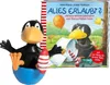 A toy raven figure and a book titled 'Alles Erlaubt?' are displayed together. Produktbild-Vorschau